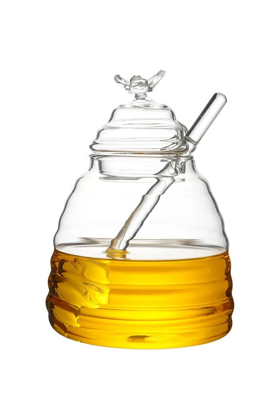 Bucătărie și bar Affek Design borcan de miere cu lingură Basic Kitchen 500 ml HTID5577 transparent