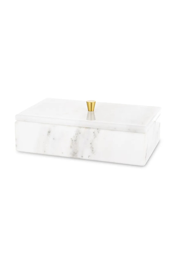 tartály fedővel 7,5 x 20 x 12 cm fehér 181548
