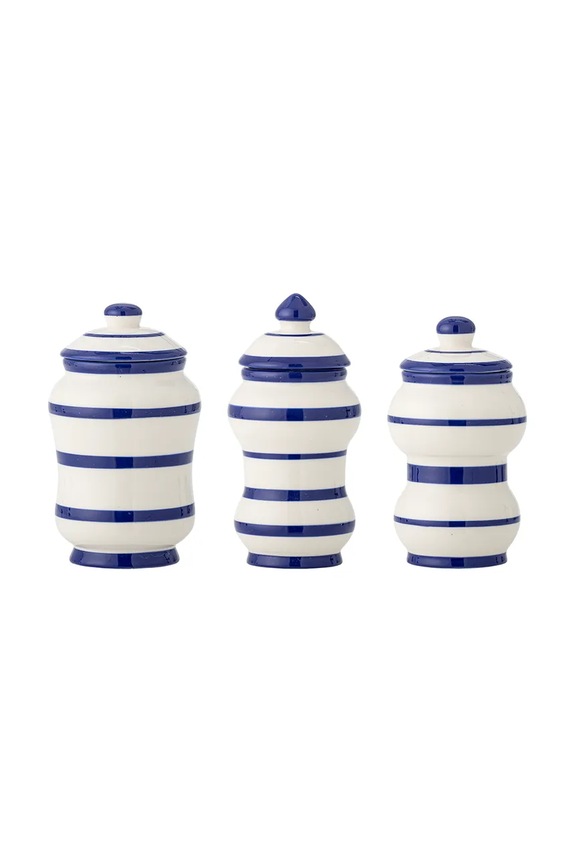 Bloomingville pojemnik z pokrywką Maynard 525 / 370 / 325 ml 3-pack granatowy 82072818