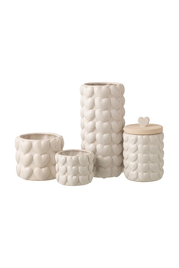 Kuchyňa a bar J-Line nádoba na sypané produkty z keramiky 14 x 14 x 22,5 cm 60102 biela