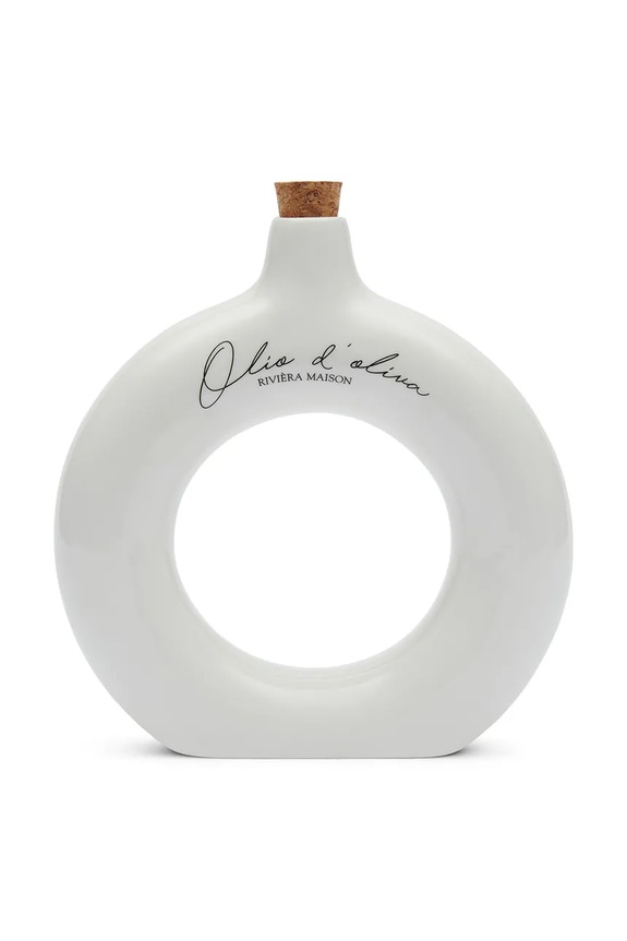 Riviera Maison butelka na oliwę z porcelany biały 476240