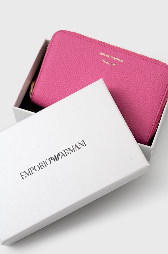 Emporio Armani Portfel skórzany Y3H246.YFW9B.NOS różowy Y3H246.YFW9B.NOS