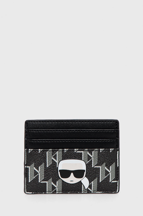 Pouzdro na karty Karl Lagerfeld imitace kůže černá 225W3217