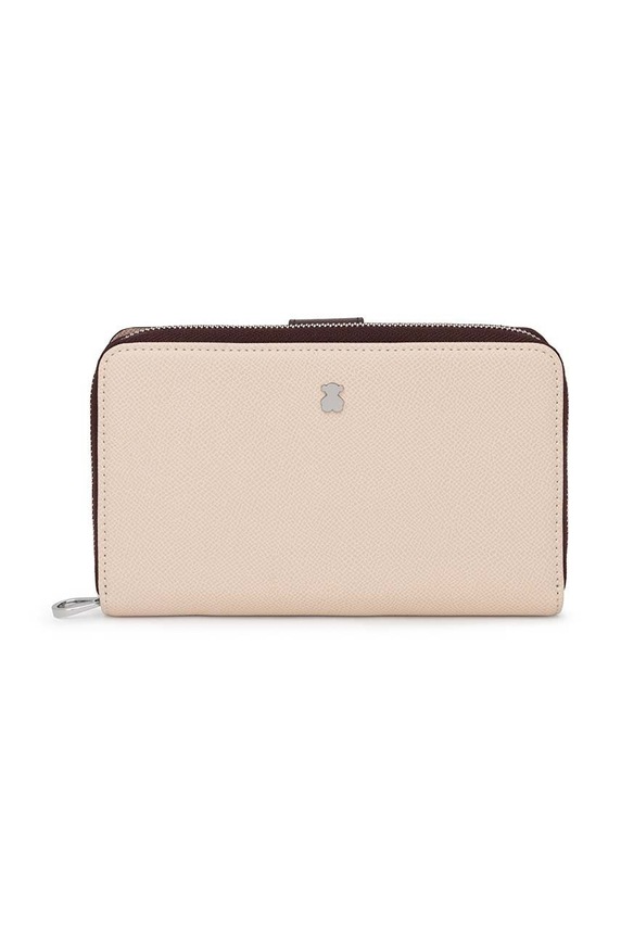 Tous portafoglio finta pelle fiore beige 2001689801