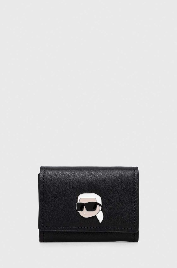 Kožená peněženka Karl Lagerfeld přírodní kůže černá 240W3235