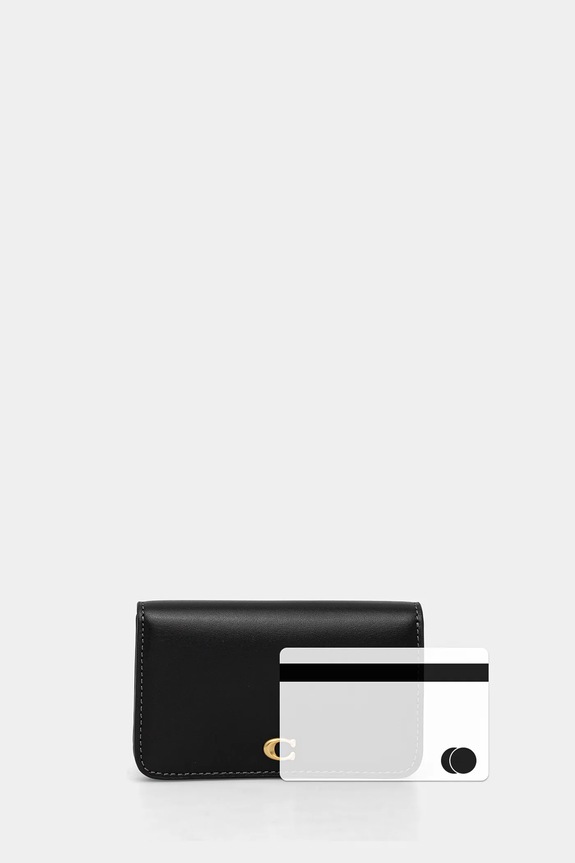 Coach портфейл от кожа дамски черен CR990