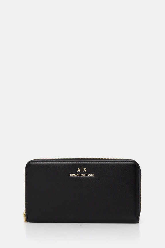 Denarnica Armani Exchange Imitacija zrnatega usnja črna XW000359.AF12040.NOS