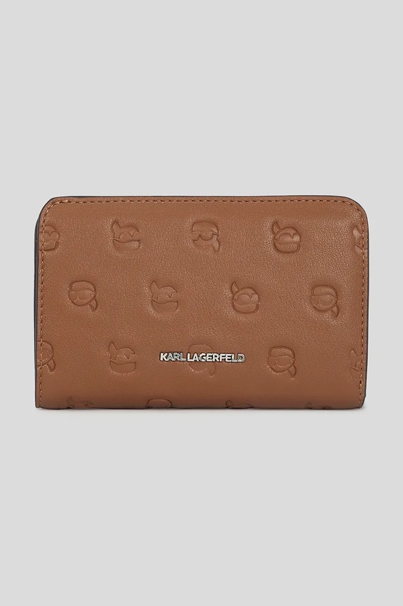 Peňaženka Karl Lagerfeld IKON MONOGRAM imitácia kože hnedá A3W32005