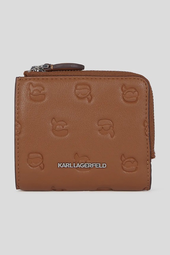 Peňaženka Karl Lagerfeld IKON MONOGRAM jednofarebný hnedá A3W32007