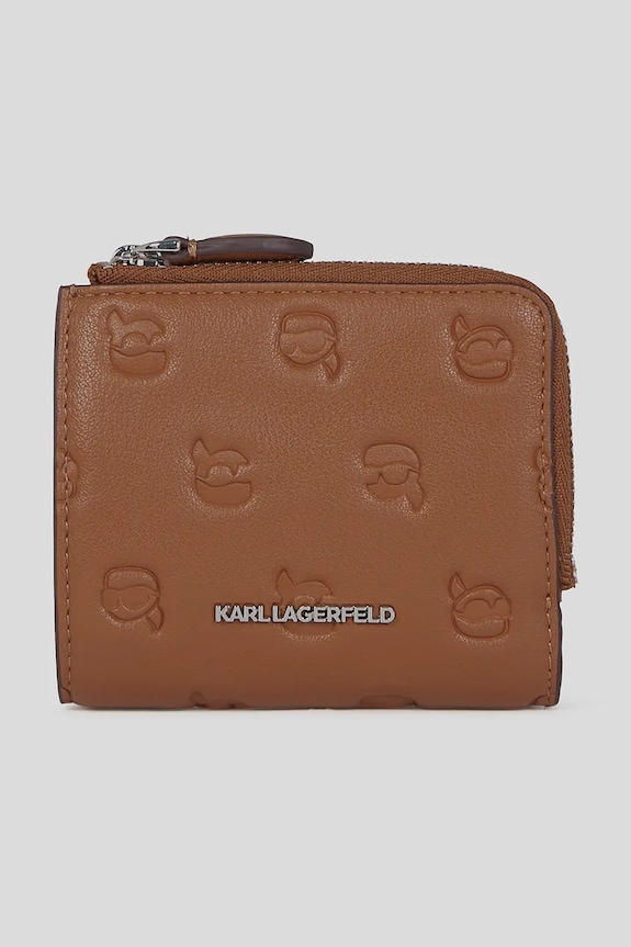 Peňaženka Karl Lagerfeld IKON MONOGRAM jednofarebný hnedá A3W32007