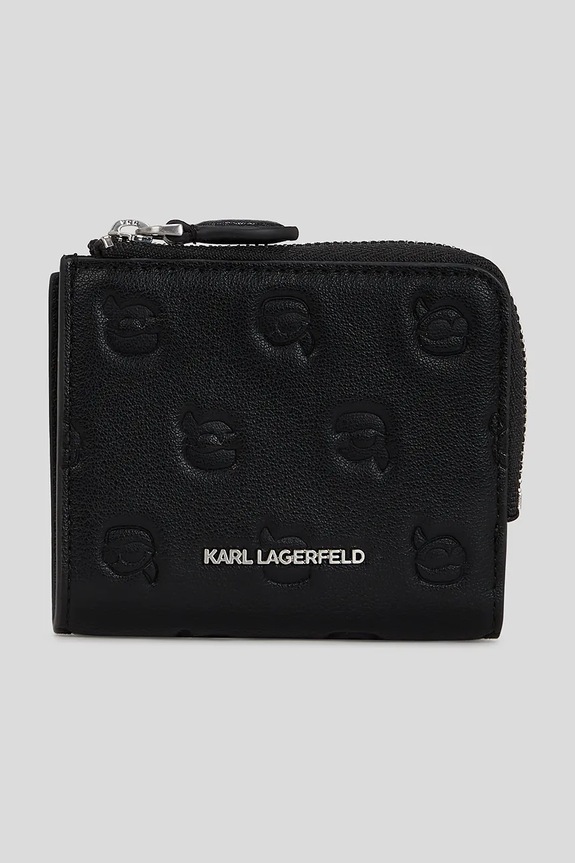 Peňaženka Karl Lagerfeld IKON MONOGRAM jednofarebný čierna A3W32007