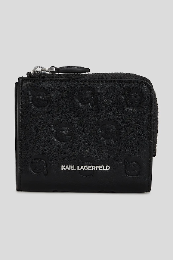 Peňaženka Karl Lagerfeld IKON MONOGRAM jednofarebný čierna A3W32007