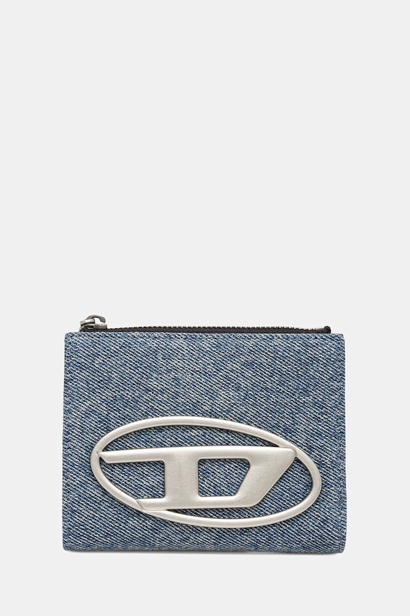 Diesel portfel bawełniany 1DR 1DR BI-FOLD ZIP II tekstylny niebieski X09888.P1730