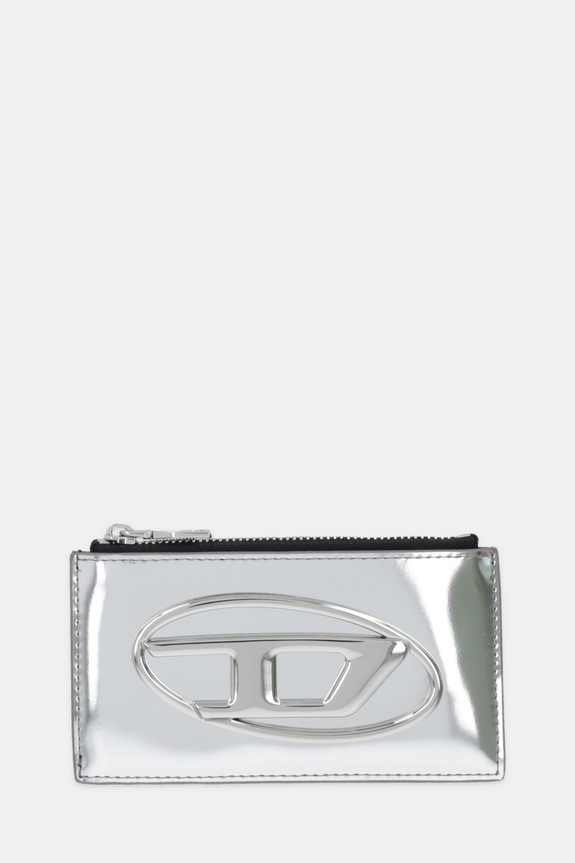 Δερμάτινο πορτοφόλι Diesel 1DR 1DR CARD HOLDER III λείο δέρμα ασημί X10270.PS202