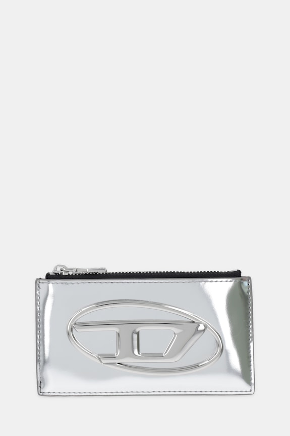 Δερμάτινο πορτοφόλι Diesel 1DR 1DR CARD HOLDER III λείο δέρμα ασημί X10270.PS202
