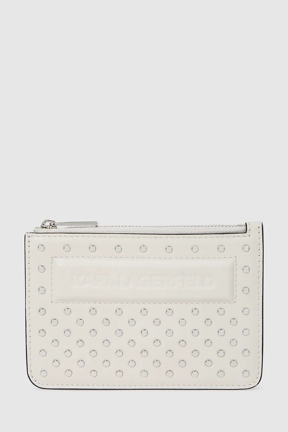 Кожаный кошелек Karl Lagerfeld IKON кожа бежевый A4W32028