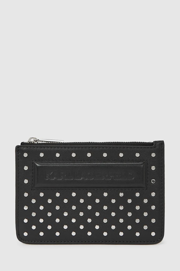 Кожаный кошелек Karl Lagerfeld IKON кожа чёрный A4W32028