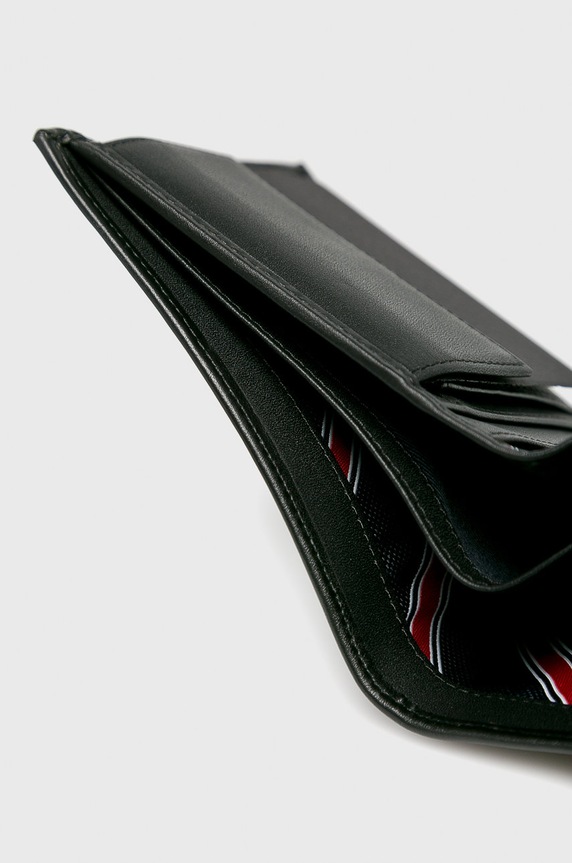 Tommy Hilfiger - Bőr pénztárca fekete AM0AM00651