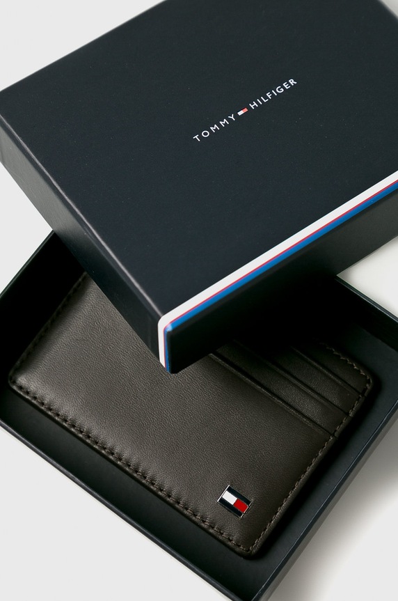 Akcesoria Tommy Hilfiger - Portfel skórzany Eton AM0AM00653 AM0AM00653 brązowy