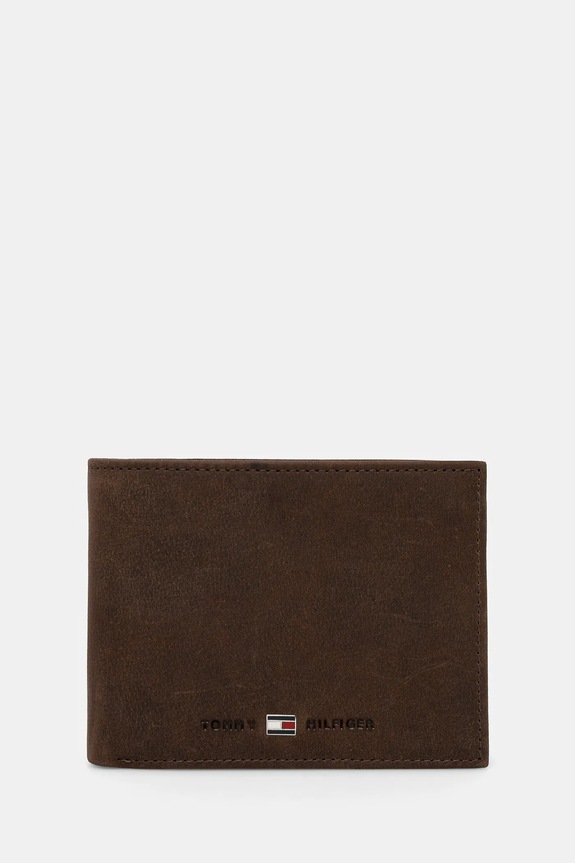 Tommy Hilfiger - Bőr pénztárca barna AM0AM00660