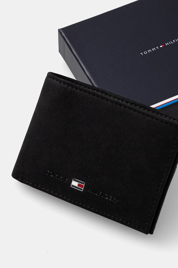 Tommy Hilfiger - Δερμάτινο πορτοφόλι Johnson Mini AM0AM00662 μαύρο