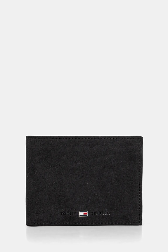 Tommy Hilfiger - Bőr pénztárca Johnson fekete AM0AM00665
