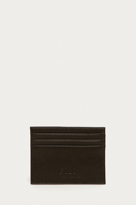 Polo Ralph Lauren - Δερμάτινο πορτοφόλι λείο δέρμα καφέ 405526231006