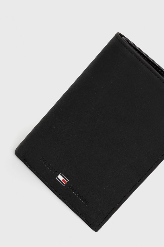 Kožená peňaženka Tommy Hilfiger AM0AM00664 čierna AA00