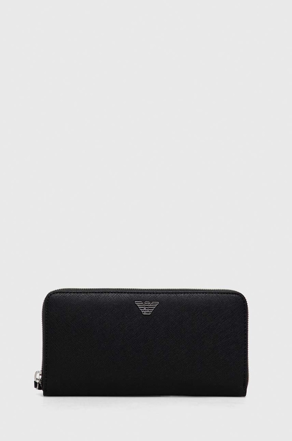Novčanik Emporio Armani imitacija zrnate kože crna Y4R169.Y138E.NOS