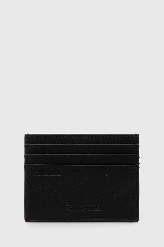Samsonite etui na karty skórzane skóra licowa czarny 135058.1041