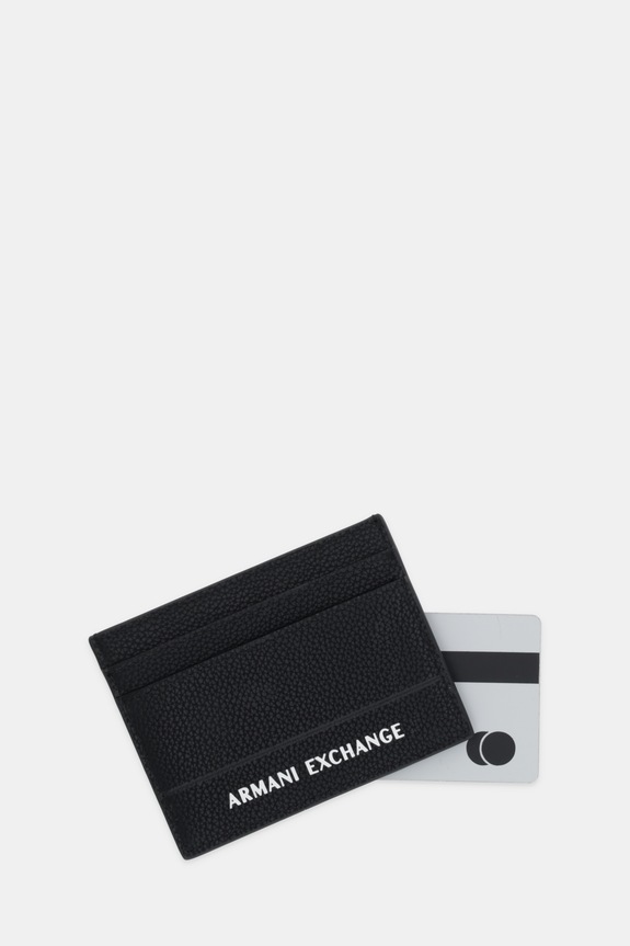Akcesoria Armani Exchange etui na karty skórzane XM000169.AF17217.NOS czarny