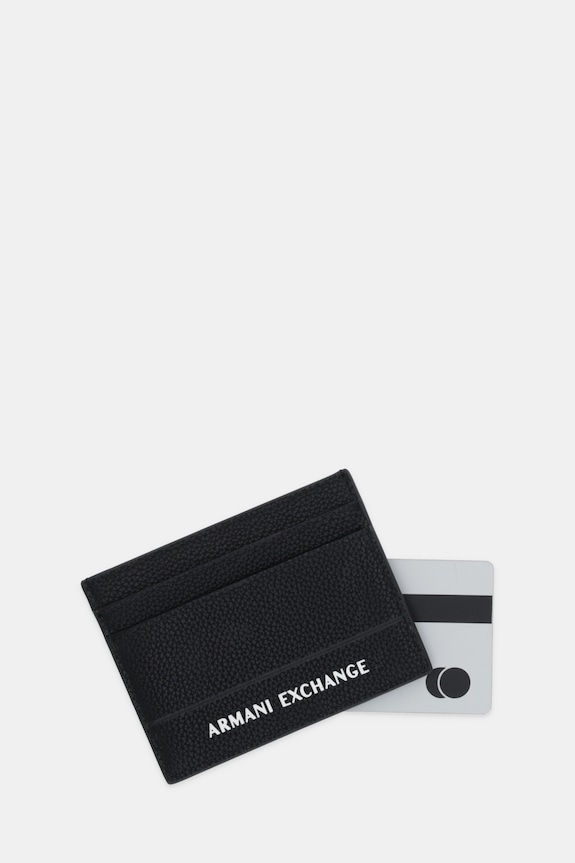 Akcesoria Armani Exchange etui na karty skórzane XM000169.AF17217.NOS czarny