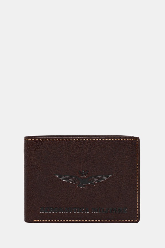 Aeronautica Militare portofel de piele uni maro AM241