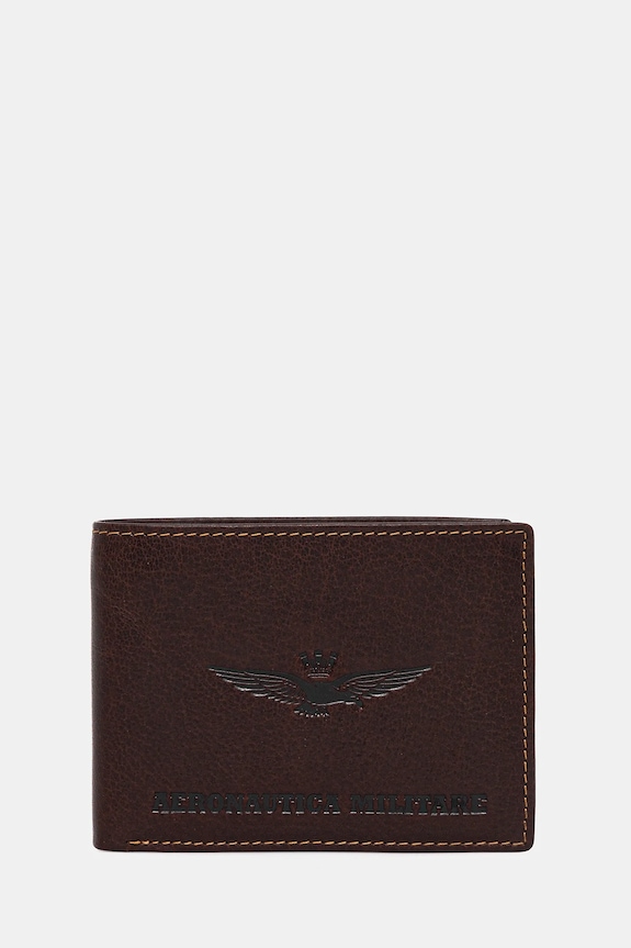 Aeronautica Militare portofel de piele uni maro AM241