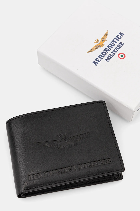 Usnjena denarnica Aeronautica Militare črna AM241