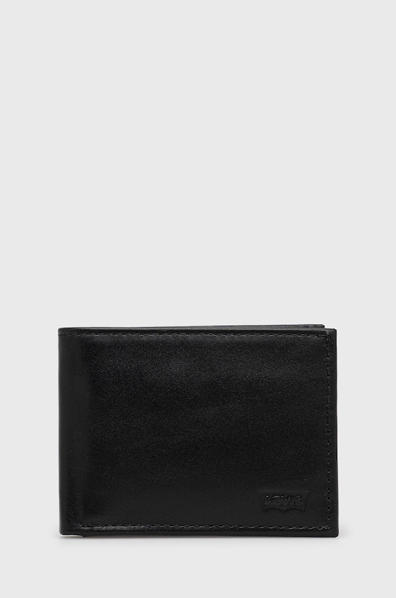 Kožená peněženka Levi's přírodní kůže černá D5489.0002