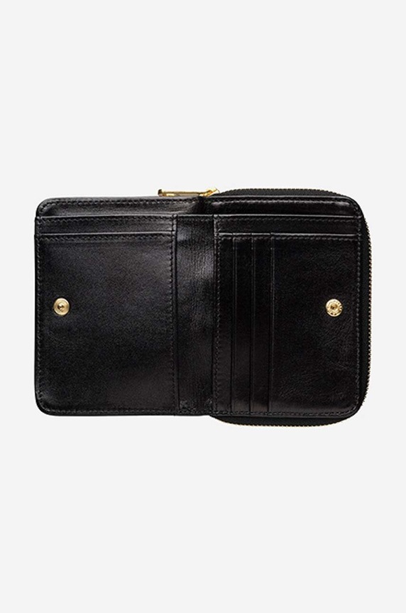 A.P.C. leather wallet Compact Emmanuelle PXAWV-F6302 BLACK black PXAWV.F63029