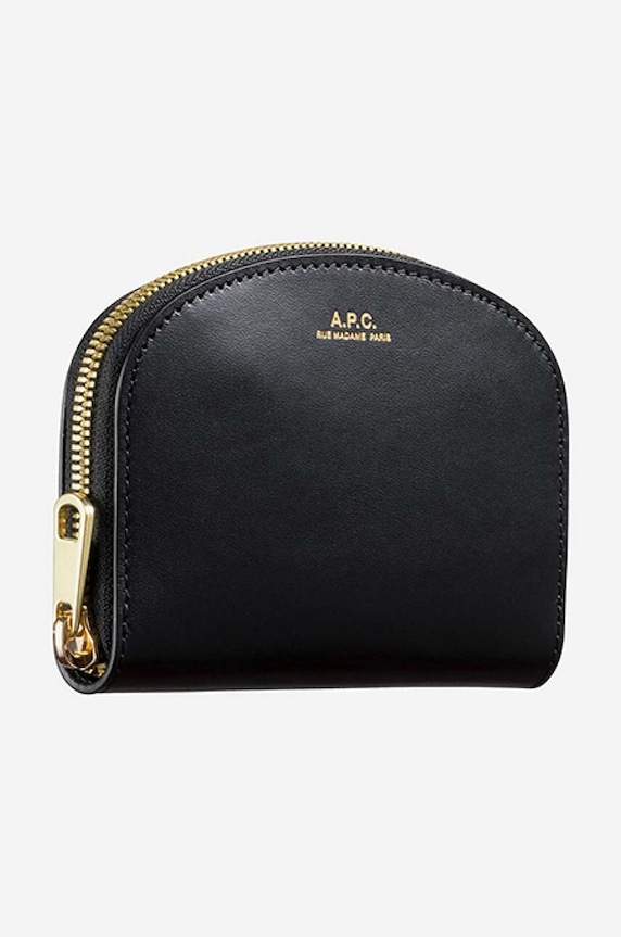 Kožená peňaženka A.P.C. čierna PXAWV.F63219