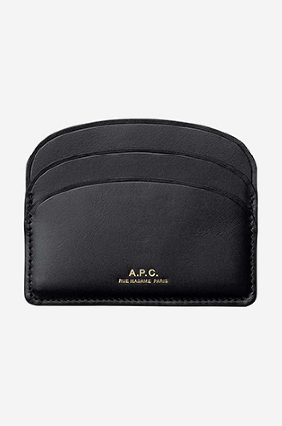 A.P.C. etui na karty skórzane skóra licowa czarny PXAWV.F63270