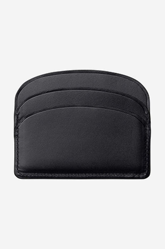 Akcesoria A.P.C. etui na karty skórzane PXAWV.F63270 czarny