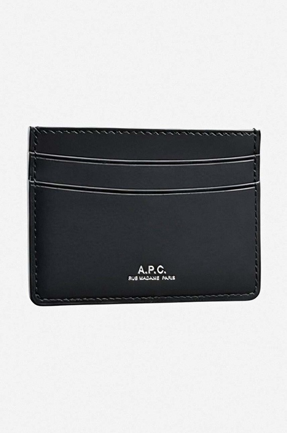 A.P.C. leather card holder Cartes Andre black PXAWV.H63028
