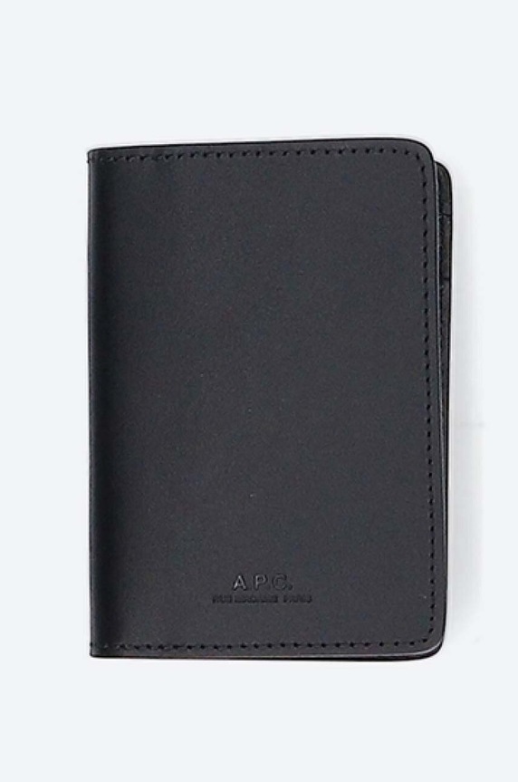 A.P.C. carcasă din piele Stefan piele negru PXAWV.H63158