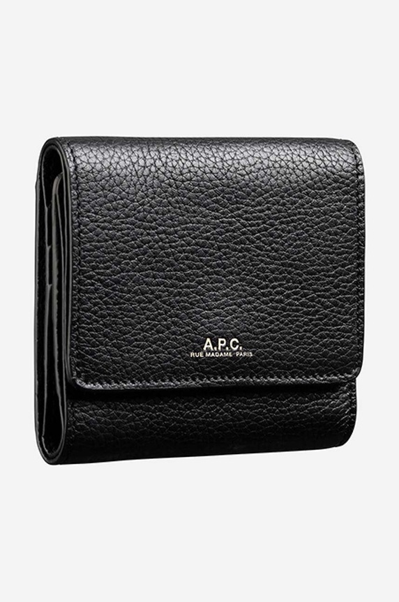 Accessories A.P.C. leather wallet Compact Lois PXBLH.H63453 black