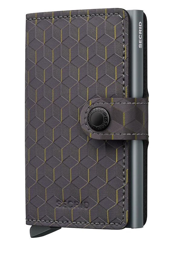 Secrid portofel OPTICAL cu modele gri MOP.BLACK.TITANIUM