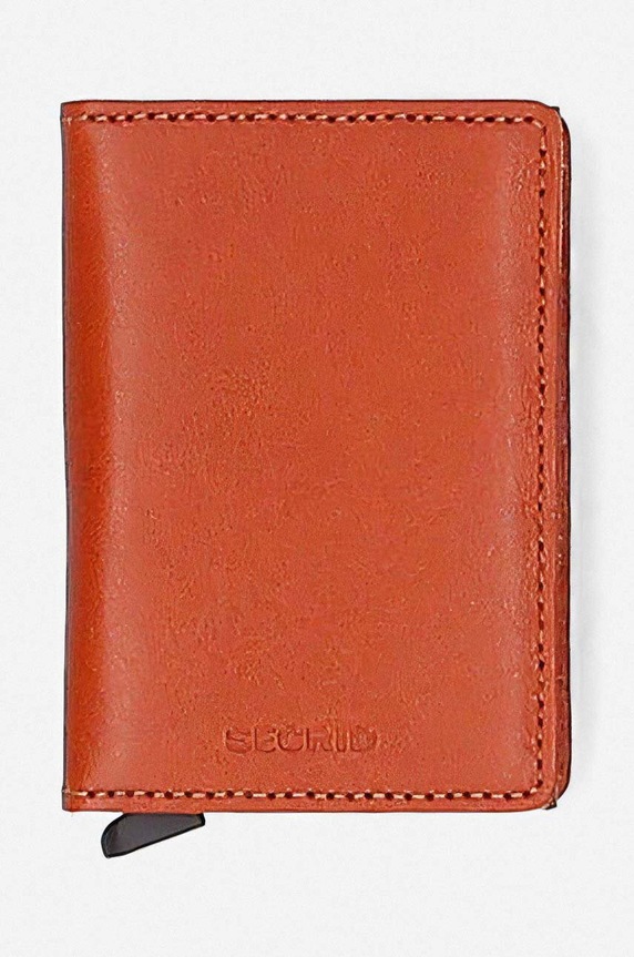 Secrid portfel skórzany Slimwallet Vegetable gładkie brązowy SVG.CARAMELLO.SAND