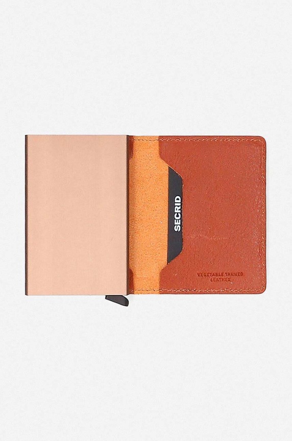 Secrid portfel skórzany Slimwallet Vegetable SVG.CARAMELLO.SAND brązowy AA00