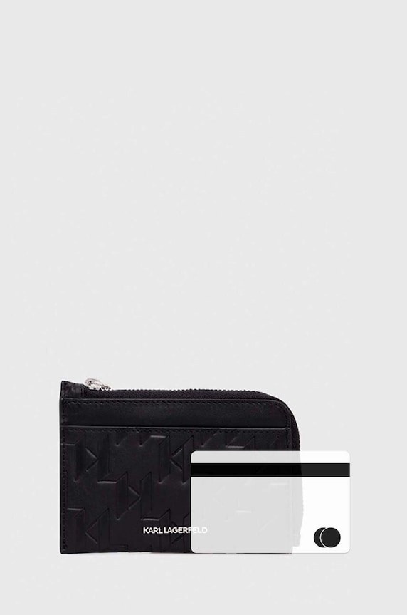 Шкіряний гаманець Karl Lagerfeld чорний 240M3221