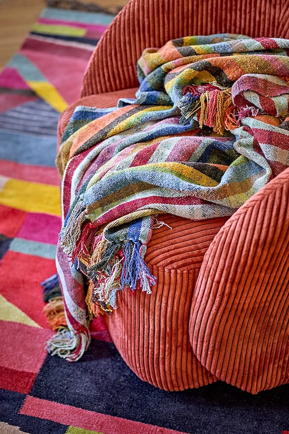 Καλύμμα από βαμβάκι Bloomingville Elmy 160 x 130 cm 82066443 πολύχρωμο