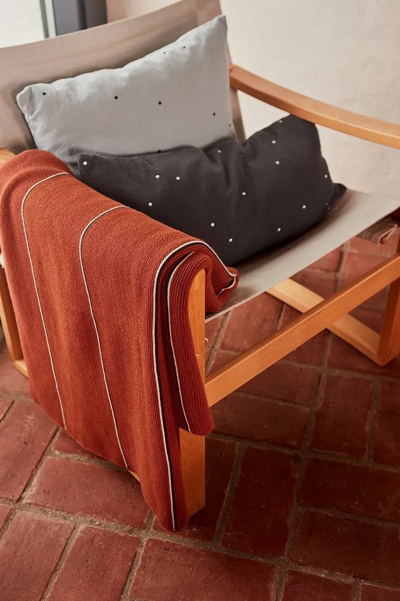 Σαλόνι και υπνοδωμάτιο Κουβέρτα OYOY Rivi Living 134 x 184 cm L300230 πορτοκαλί