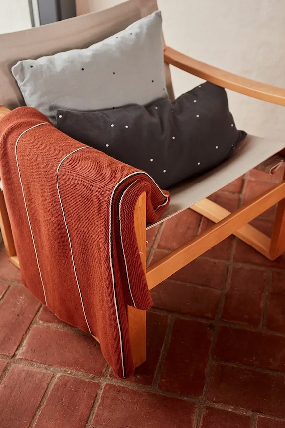 Σαλόνι και υπνοδωμάτιο Κουβέρτα OYOY Rivi Living 134 x 184 cm L300230 πορτοκαλί